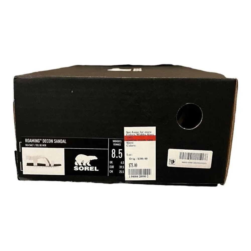 Sorel Women's Roaming Decon Sandals Sea Salt White Leather 8.5M New - Picture 6 of 6